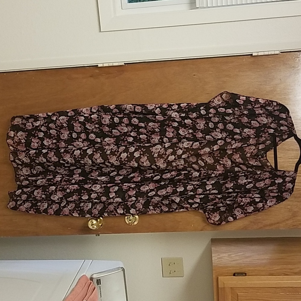 FUN  LONG PINK ROSE KIMONO